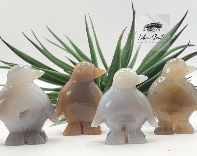 SALE  Agate Crystal Carved Penguins~some with Druzy~SALE!!!
