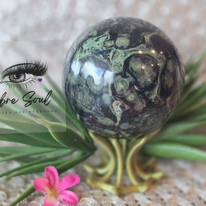 Natural  Kambaba Jasper Sphere 72mm 2.84&quot;| stand Included| Calming and Tranquility
