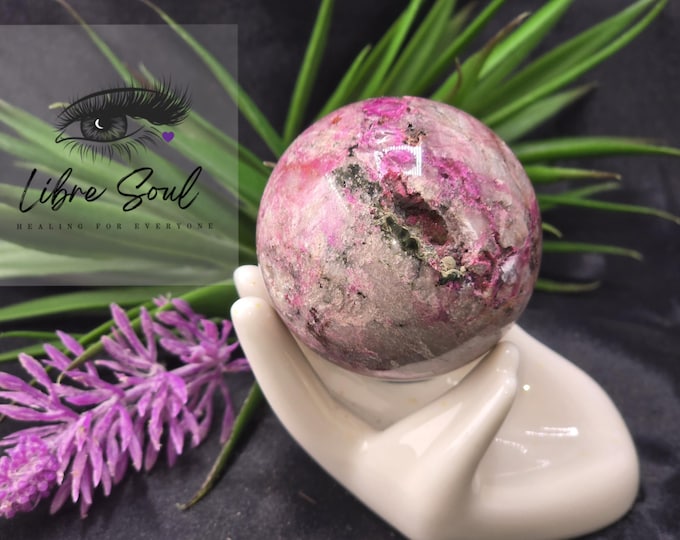 Natural Cobalto Calcite Sphere| 50mm Cobalto Calcite Druzy Sphere/Orbit | Rare