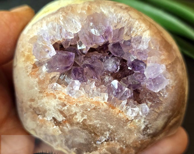 Darling Natural Pink  Amethyst Flower Agate Crystal Freeforms with Geode