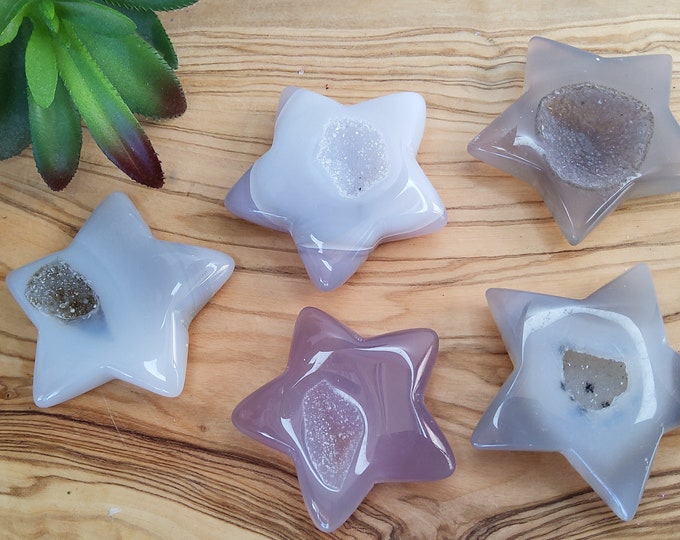 Natural Agate Druzy Stars