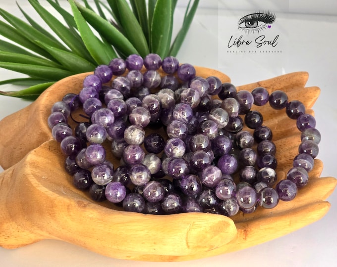 Natural 10mm Dreamy Amethyst Beaded Bracelet~
