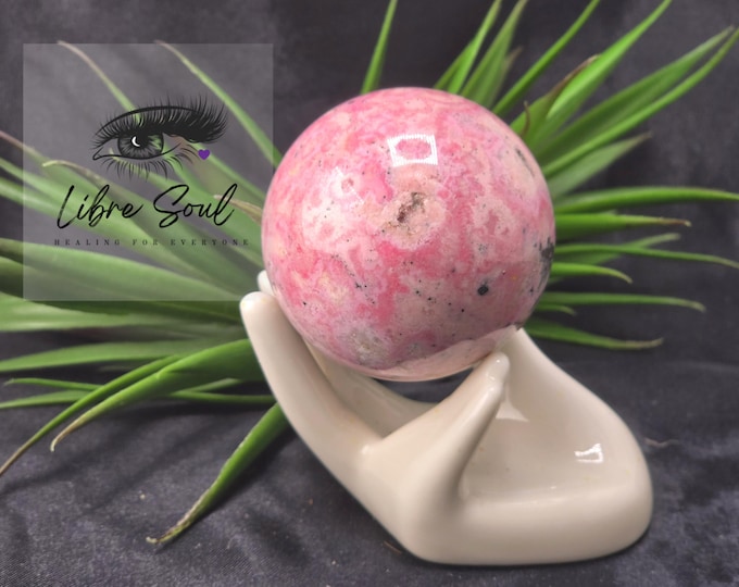 Natural Peruvian Rhodochrosite Pyrite Specimen 52mm Sphere| Rare and Unique