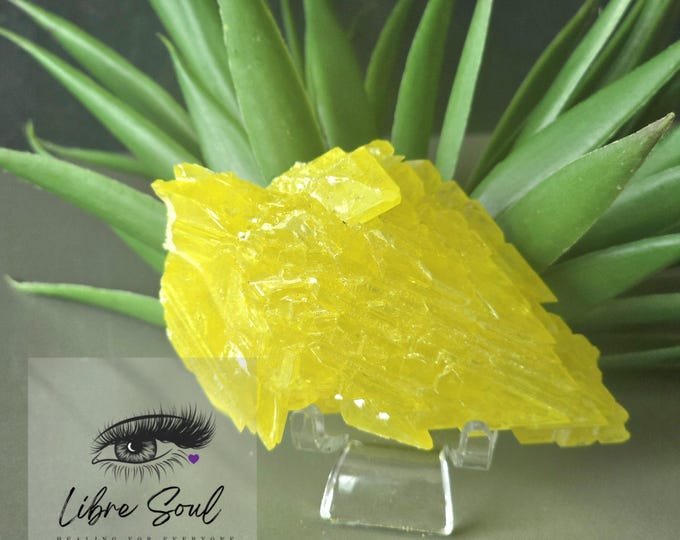 Natural Sulfur Mineral Specimen~ 60 grams with Stand~ Crystal~ Gorgeous!!!