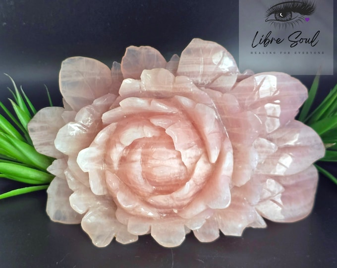 HUGE  Rose Quartz Rose Carving| Genuine Rose Quartz| 5lbs.| Mothers Day Gift Idea <3