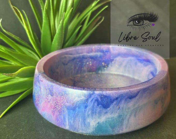 4.5" Purple Glacier Orchid  Handmade Resin Bowl | Resin| Decorative|