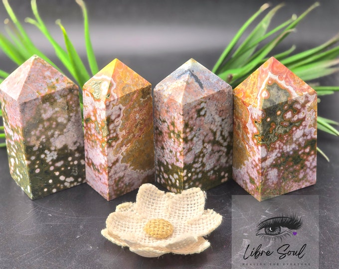 Natural Ocean Jasper Orb Towers | OJ Orb Points| Ocean Jasper Pillars with Natural Markings from Madagascar
