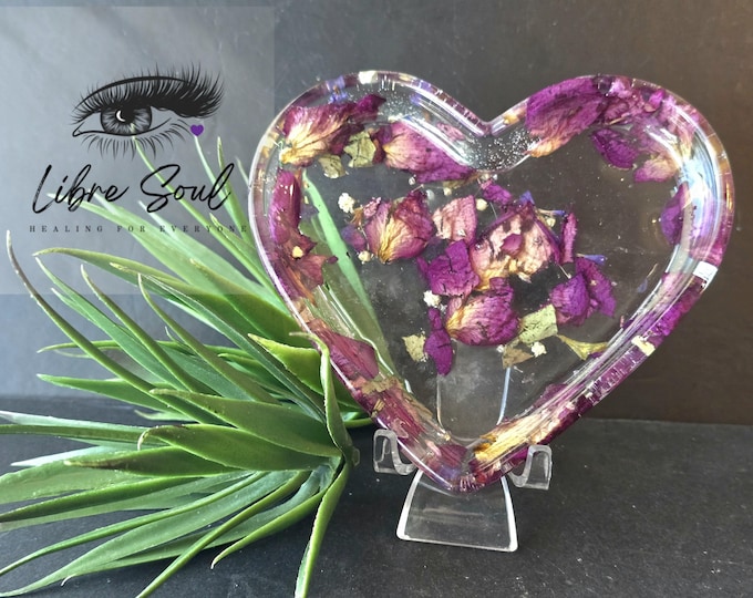 Natural Dried Rose Petals Heart Tray| From Real Roses ~ Inspired by Libresoul Creations