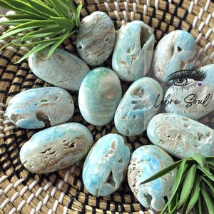 Blue Aragonite Hemimorphite Druzy Palm Stone - Pakistan Mined