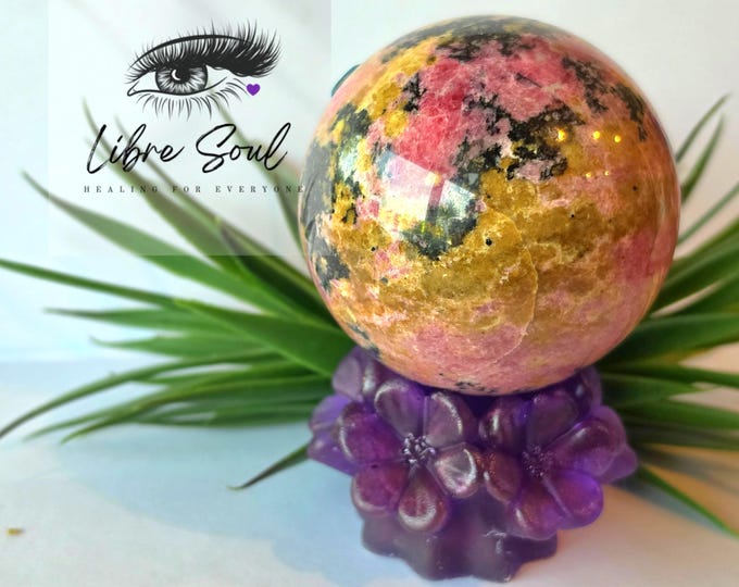 Natural Rhodonite Crystal 75mm Sphere