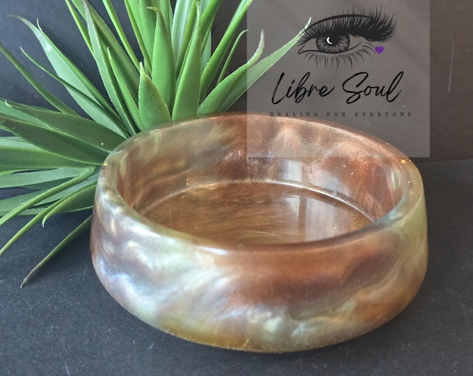 Copper Seafoam Waves  Handmade Resin Bowls~  Resin Inspired 4.5" wide by Libresoul Creations