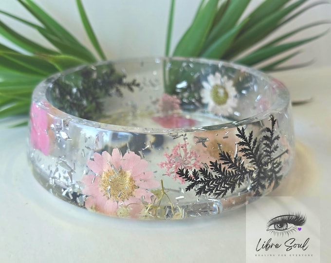 Dried Flower 4.5" Handmade Resin Bowl | Resin| Decorative|