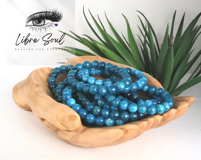 Natural 8mm Apatite Beaded Bracelet