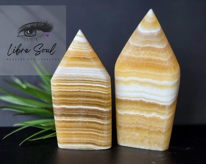 Natural Orange Calcite / Yellow Calcite Crystal Freeforms~Points