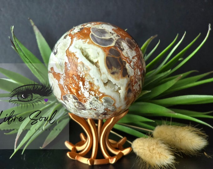 Natural Money Agate Crystal Sphere 64mm