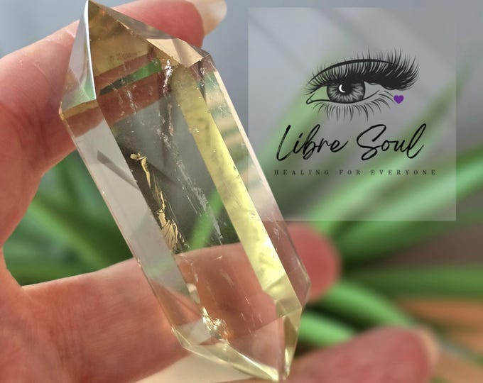 Natural Citrine Clear  DT Crystal Point w Rainbows ~ A Grade Quality !! Good Fortune/ Good Luck