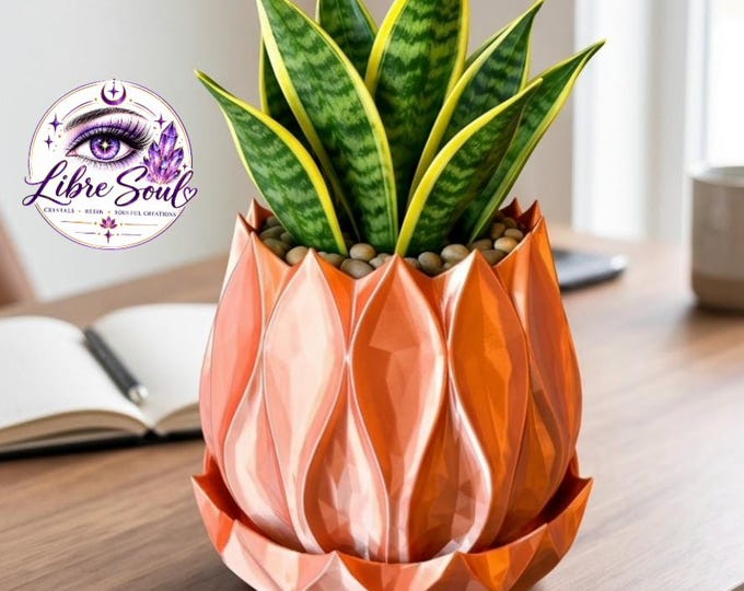 Modern 3D Lotus Flower Pot| Plant Holder| Home Deco| Copper