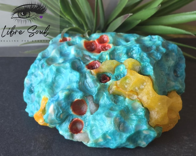 Dyed Agate Specimen: Art Deco Style, Colorful Natural Stone