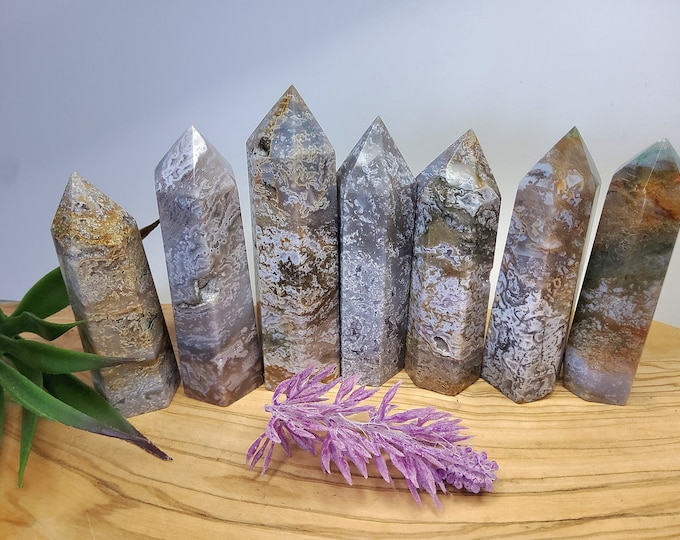 Natural Purple  Moss Points with some Druzy