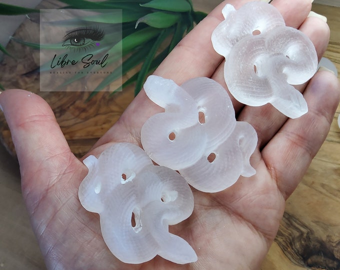 Natural Selenite Carved Snake