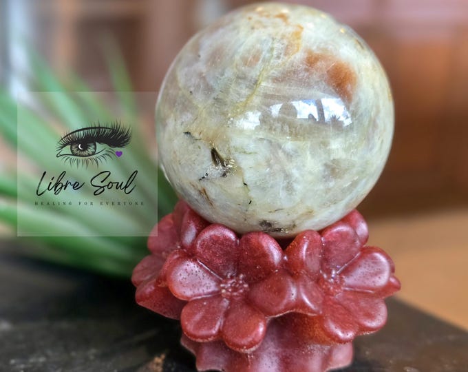 Natural Moonstone Crystal Sphere~ 58mm with Flashy
