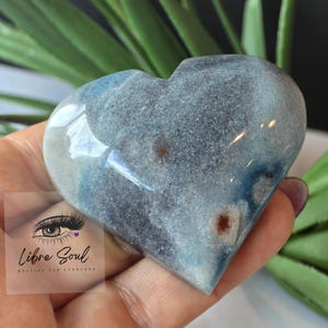 Trolleite Crystal Heart Cabochon with Stand (50mm)