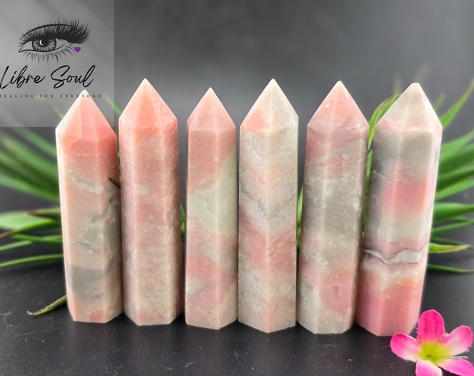 Natural Pink Opal Crystal Points| 3.75" Pink Opal Points/ Crystal Towers| Libra Stone| Balance and Tranquility| Self Love