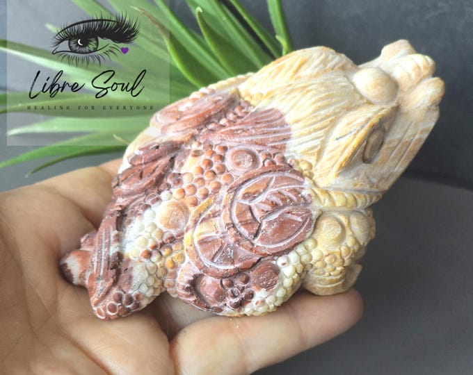 Mookaite Jasper Money Toad Carving: Natural Luck Charm