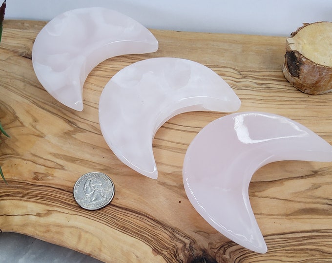 Natural Pink Mangano  Calcite Half Moon Bowls