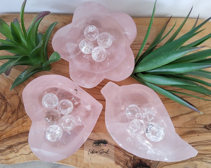 Natural Rose Quartz  Crystal Charging Bowls~ Cleansing Bowl