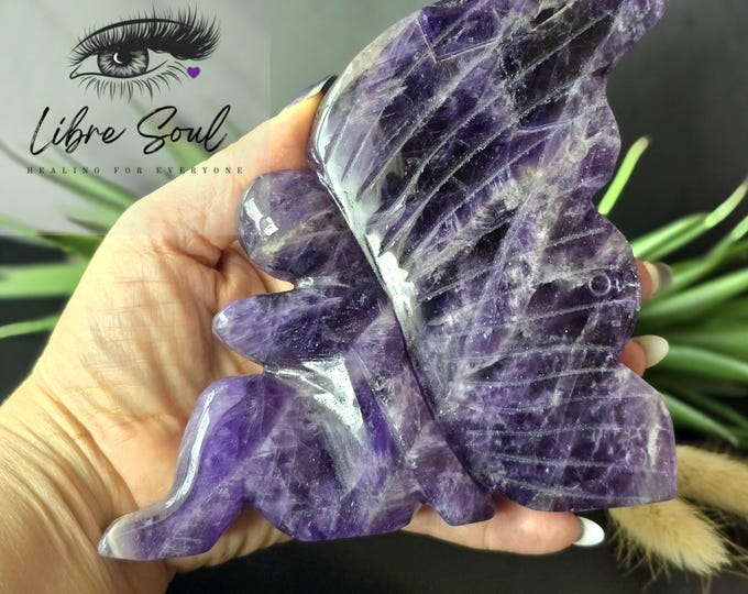 Natural 5" Dreamy Amethyst Fairy Crystal Carving| Large 5" 127mm