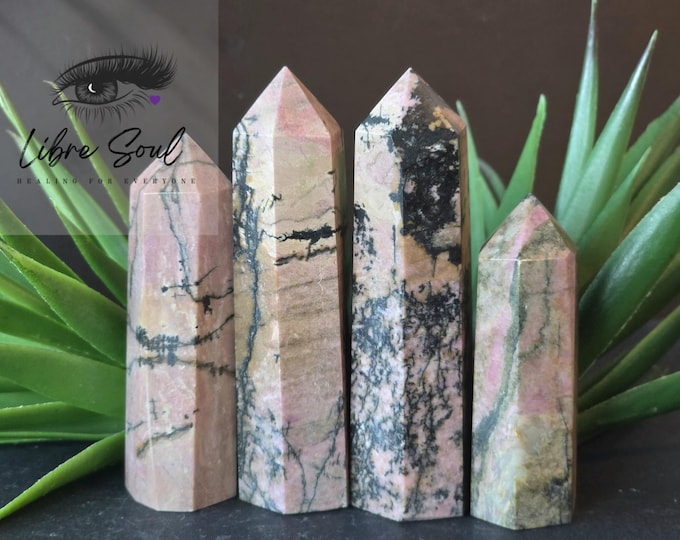 Natural Rhodonite Crystal Points~ Towers| Self Love| Rhodonite Pillars Self Care~