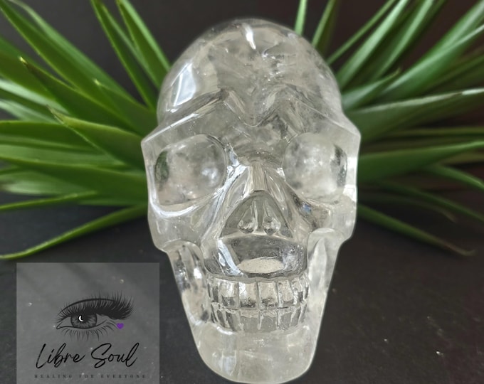 Clear Quartz Crystal Skull Carving | 4 inch Phantom