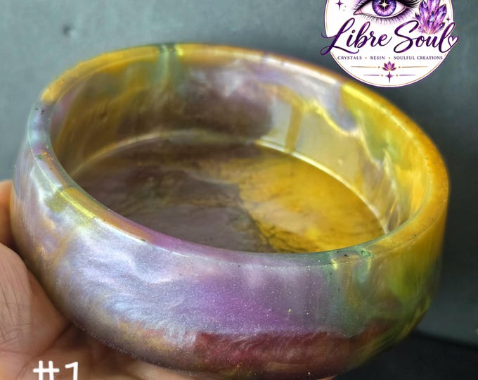 4.5" Metallic Boho Chic  Handmade Resin Bowl | Resin| Decorative|