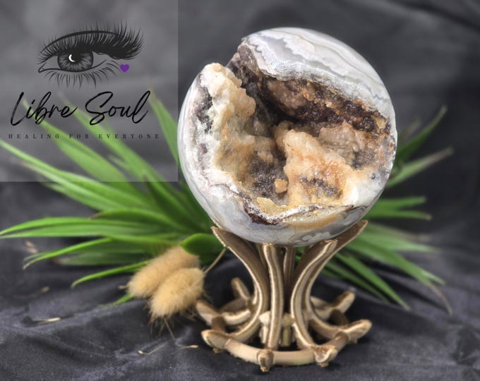Natural Crazy Lace Agate 80mm Druzy Sphere