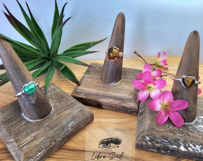 Natural Crystal Gemstone  Malachite~ Tiger Eye and Amber  Rings~ Valentine's Day <3