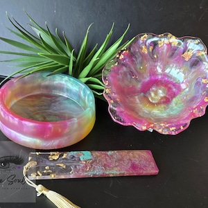 Handmade Candy Colored Resin Bowl – Easter Inspired Spring Decor