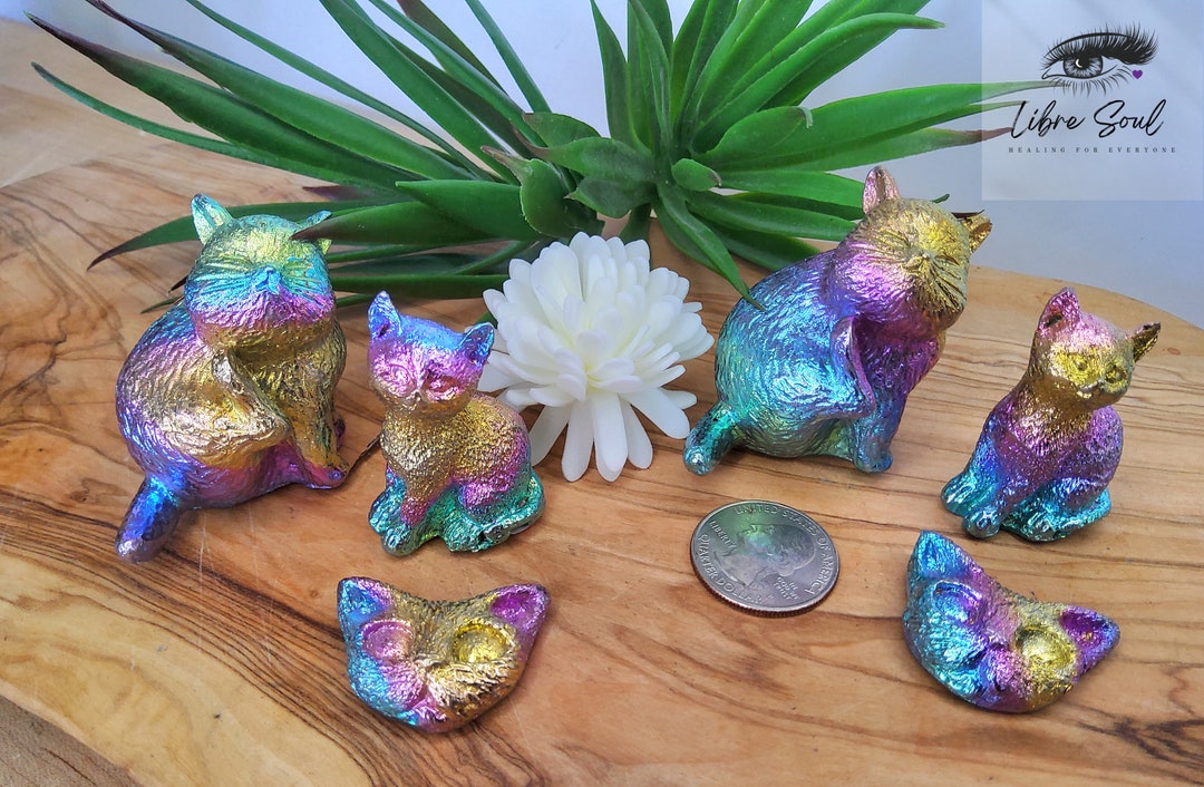 Natural Aura Bismuth Crystal Cats Etsy