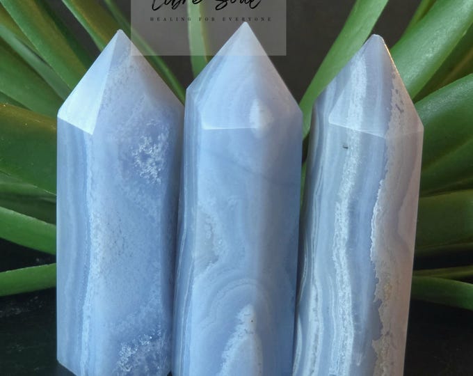 Natural Blue Lace Agate Crystal Points| 2.5" Mini Points