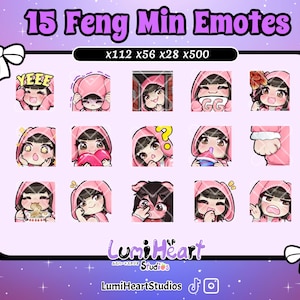 15 Feng Min Full Emote Bundle Pink Bunny