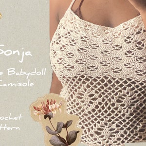 Crochet Y2K Babydoll Cami PATTERN ONLY — Sonja Cami No. 6 — Spider Lace Mesh Tank Top, Advanced, Floral Cotton DIY Gift, Vintage Aesthetic
