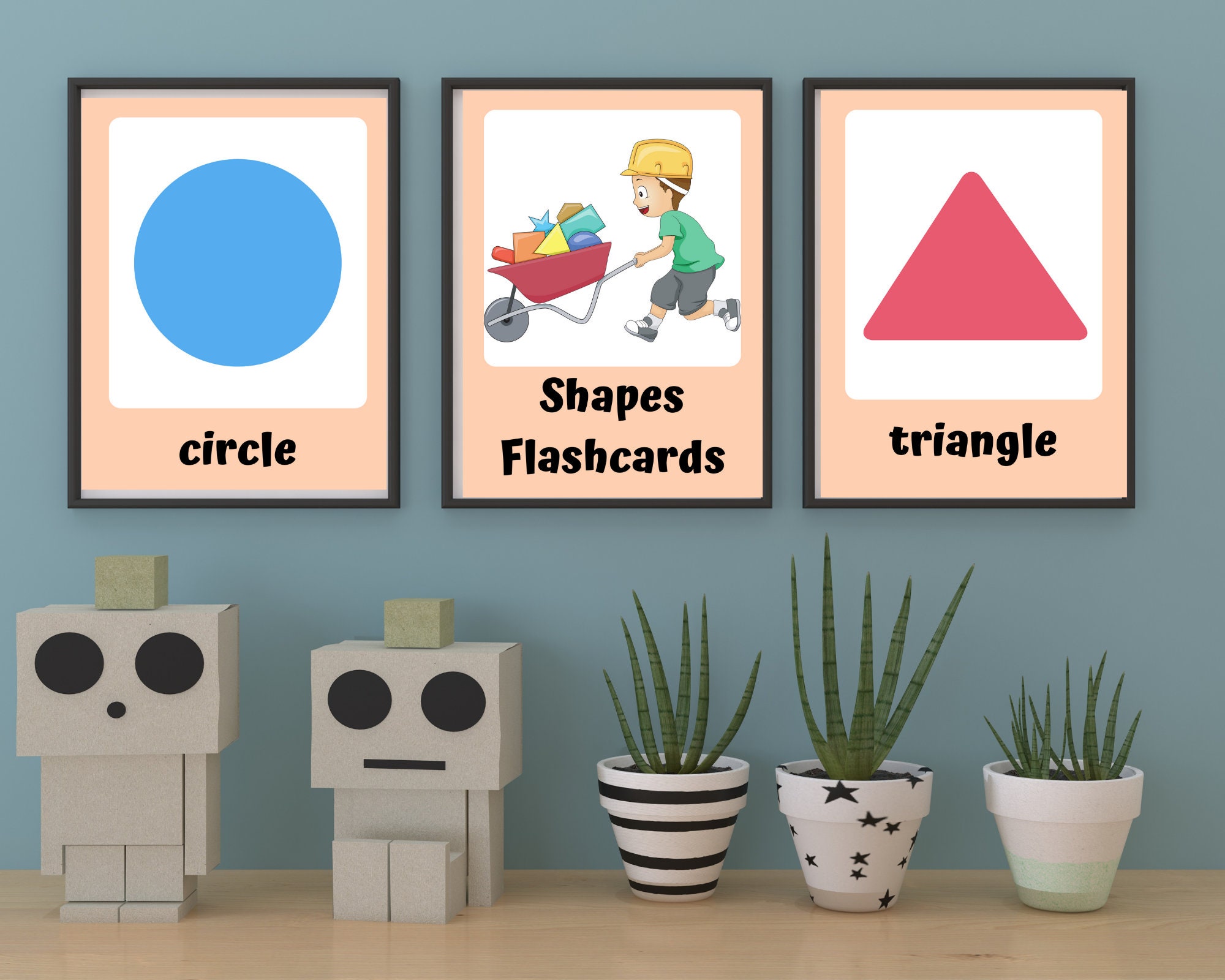 Geometric Wall Art Print Geometric Shapes Art Kids Nursery Etsy