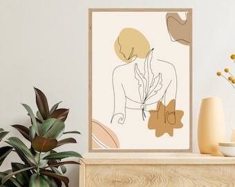 Minimalist Women Line Art Print | Women Line Drawing | One Line Art | Female Line Drawing | Female Body Line Art