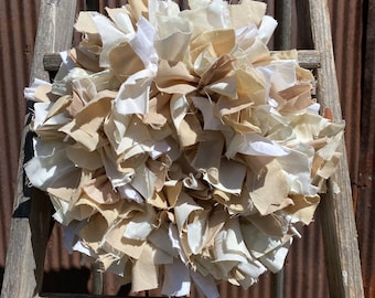 Small Neutral Rag Wreath