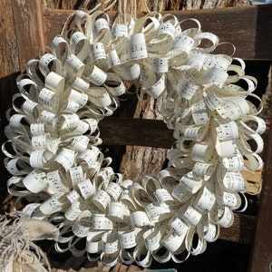 Hymnal Page Loops Wreath