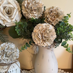 Book Page Hydrangea Arrangement