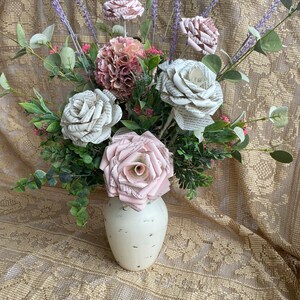 Book Page Hydrangea and Roses Arrangement