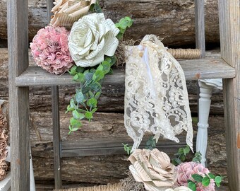 Book Page Hydrangea and Roses Bouquet