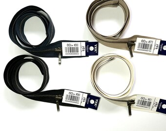 YKK Zips/Zippers 60cm, Open-Ended, Metallic Antique Gold Coloured Slider & Teeth
