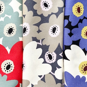 Kobayashi Monia Kukkia Cotton Canvas Fabrics - Large Floral (0.5 Metre)